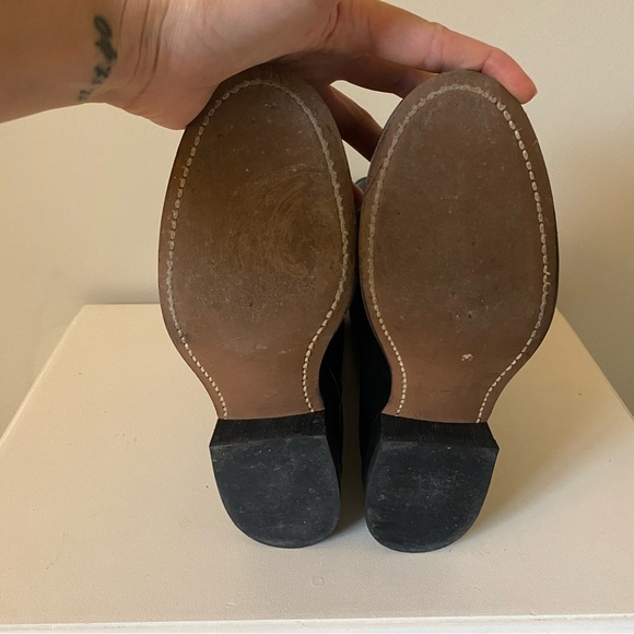 Laredo Black Western Cowboy Boots made in USA Coastal Cowgirl Fall Leather - Picture 5 of 7